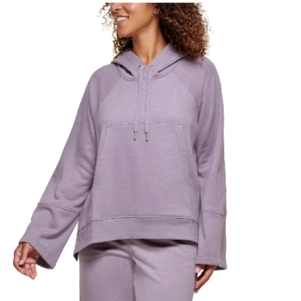 Calvin Klein Perf High-Low Oversized Raglan Hoodie, Lilac Size L New w/Tag
